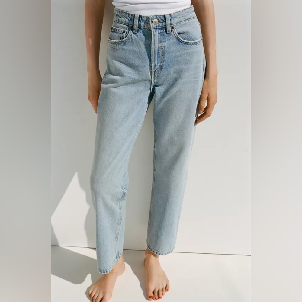 Zara Light Blue Straight Leg Jeans